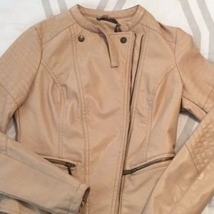 Faux leather moto jacket